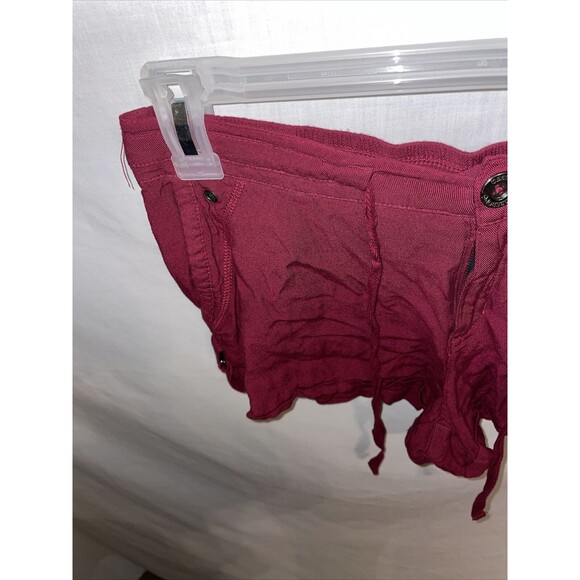 Bebop Casual Shorts Women’s Size Medium Red Zip Fly Drawstring Pockets - Picture 5 of 12